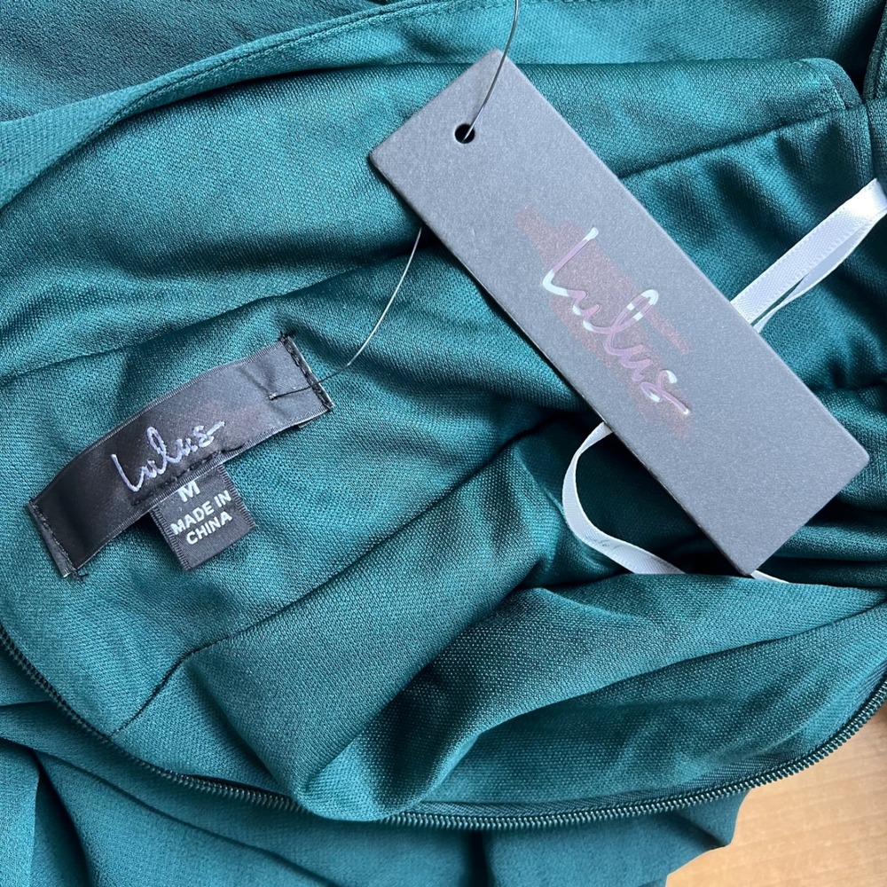 Lulus Maxi Dress Heavenly Hues Size Medium Dark Green New V-Neck Sleeveless - Picture 5 of 8